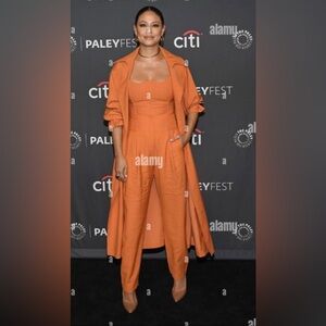 THE SEI Orange Long Trench Coat nWT’s sz S-M